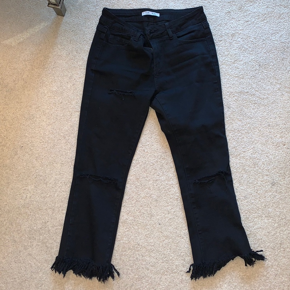 Gab Kate black fringe jeans